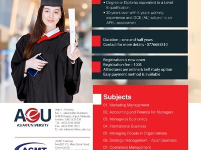 Master In Business Administration (MBA)